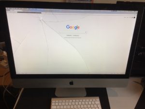 Cracked iMac front glass